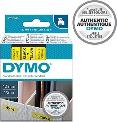 Dymo 45018 Ταινία Ετικετογράφου 7m x 12mm σε Κίτρινο Χρώμα - Image 8