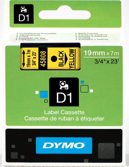 Dymo 45808 Ταινία Ετικετογράφου 7m x 19mm σε Κίτρινο Χρώμα - Image 2