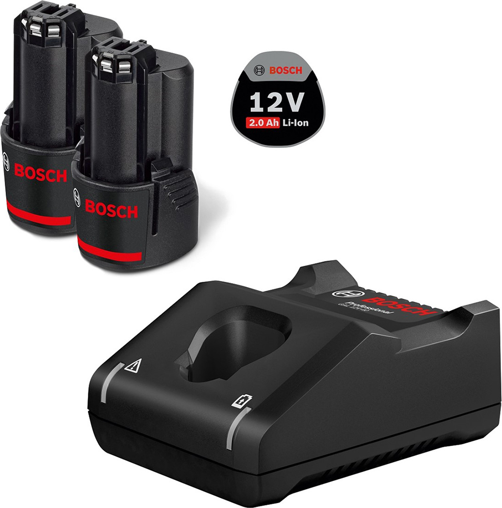 Bosch Σετ 2 Μπαταριών Εργαλείου Λιθίου 12V με Φορτιστή 1600A019R8