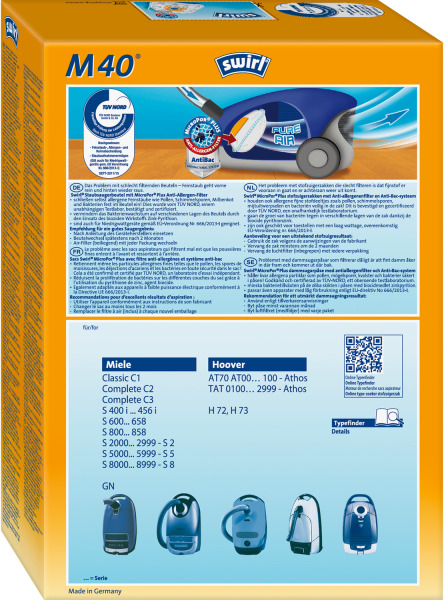 Swirl M40 Σακούλες Σκούπας 4τμχ Συμβατή με Σκούπα Miele - Image 2