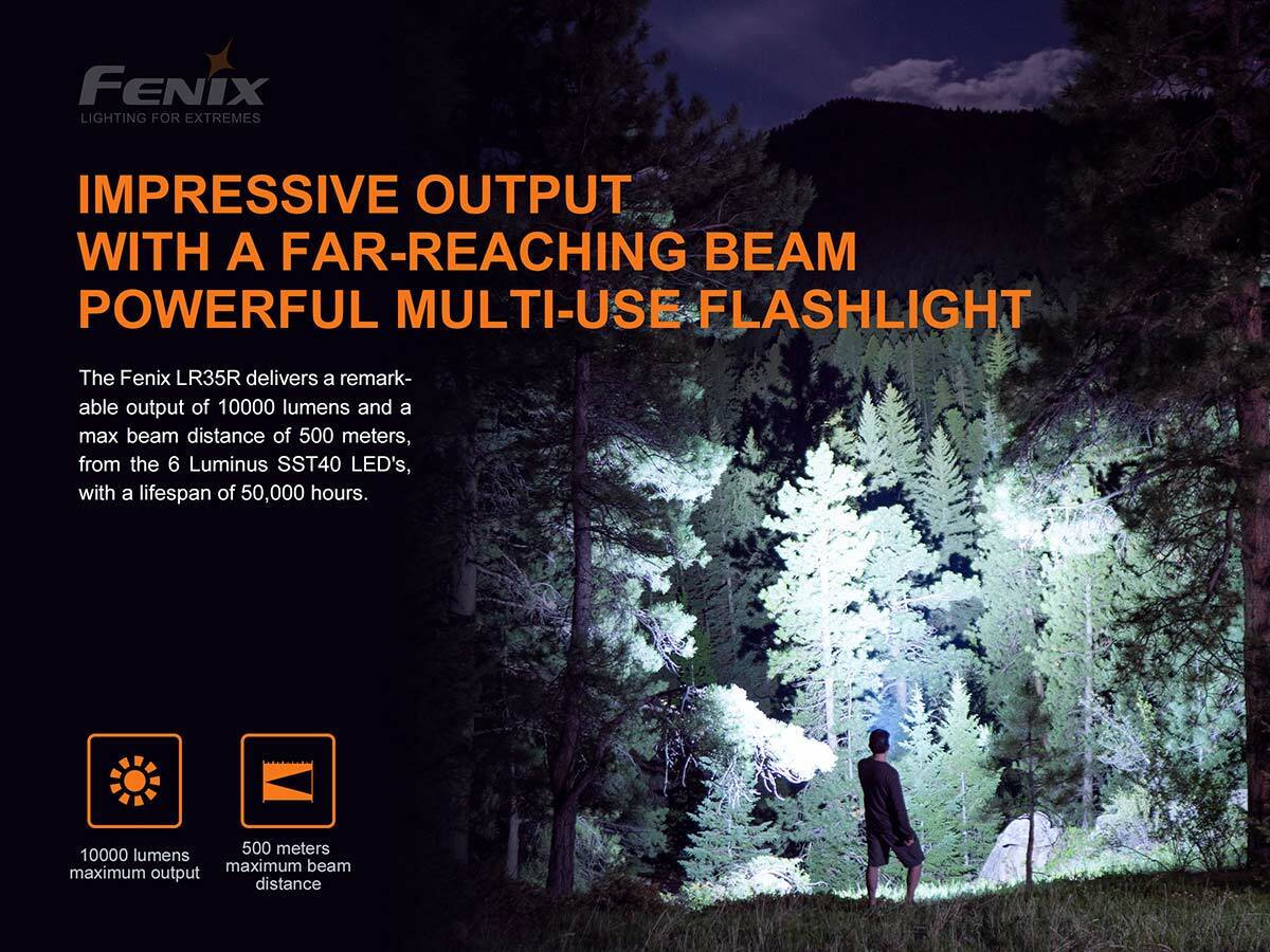 Fenix LR35R Στεγανός Επαναφορτιζόμενος Φακός LED 10000lm - Image 2