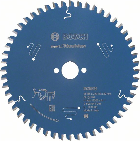 Bosch Expert Aluminium Δίσκος Κοπής Αλουμινίου με 52 Δόντια 165mm 2608644095 - Image 2