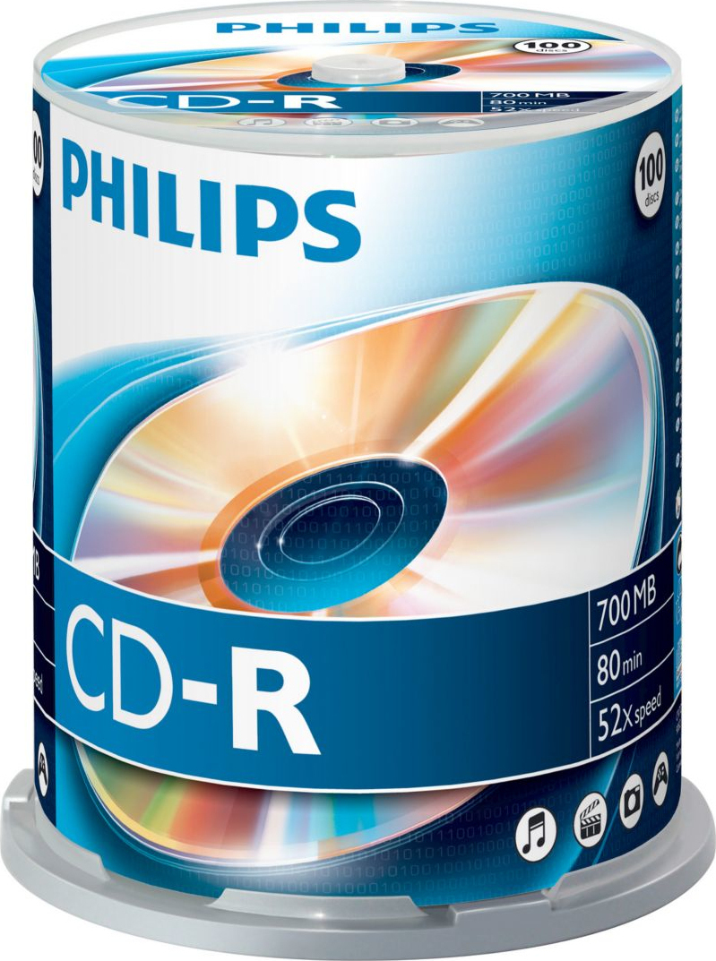 Philips Εγγράψιμα CD-R 52x 700MB Cake Box 100τμχ