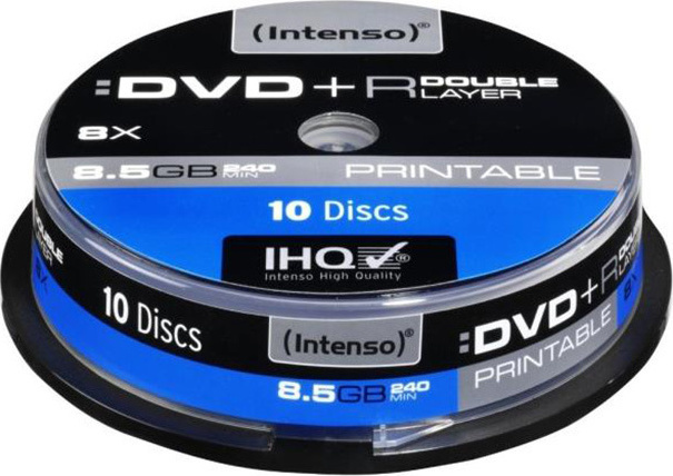 Intenso Εγγράψιμα DVD+R 8x Dual Layer Printable 8.5GB Cake Box 10τμχ