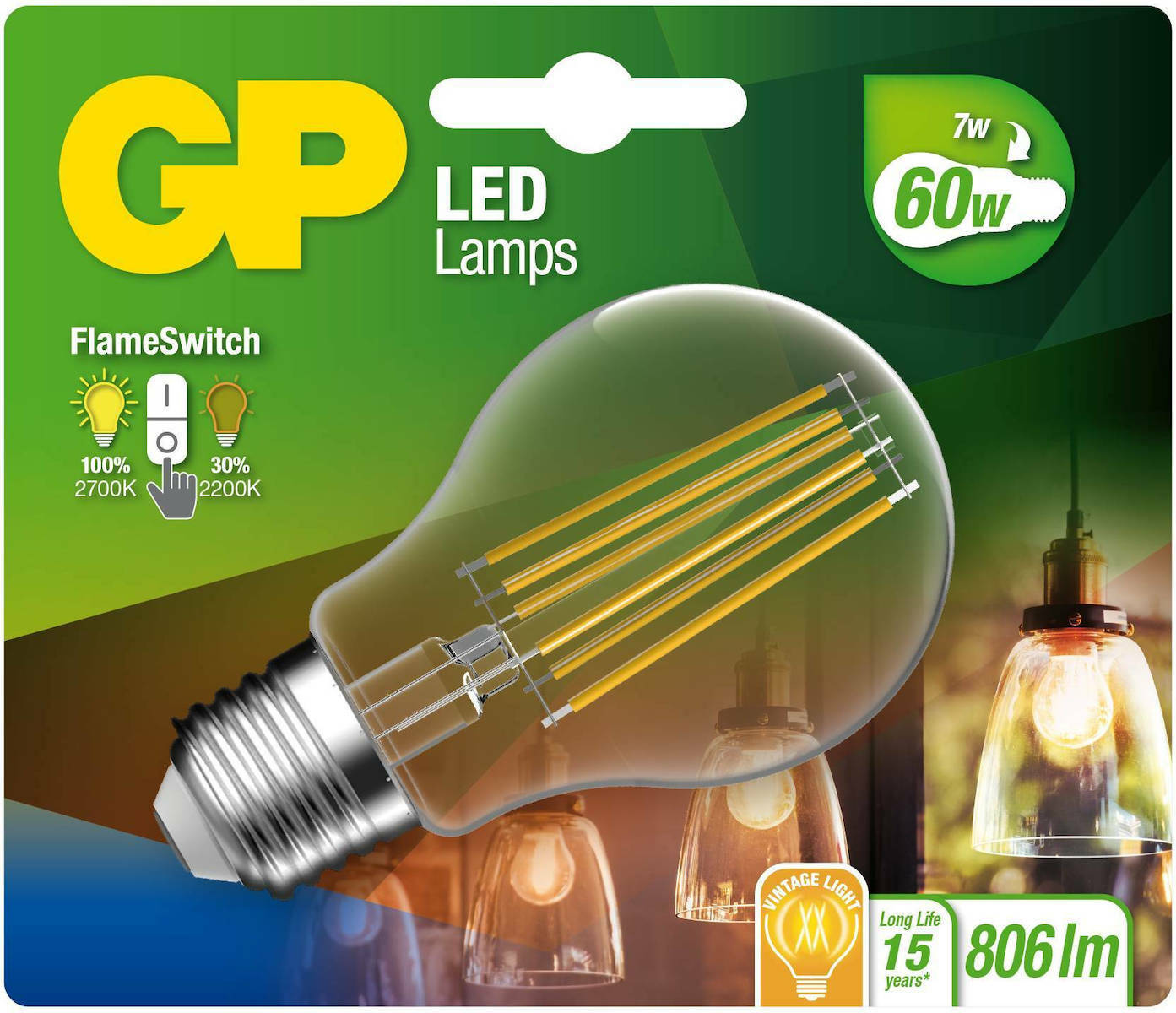 GP Batteries Λάμπα LED 7W για Ντουί E27 Θερμό Λευκό - Image 2
