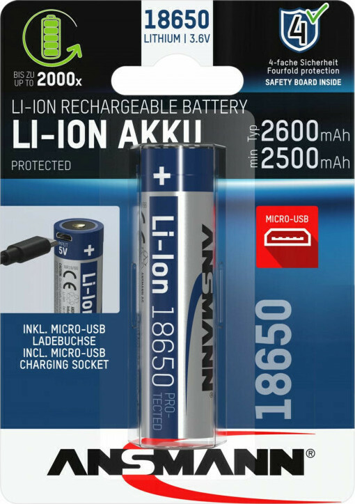 Ansmann 18650 3400mAh 3.6V 1τμχ