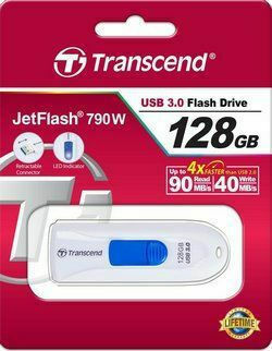 Transcend JetFlash 790 128GB USB 3.0 Stick Λευκό - Image 7