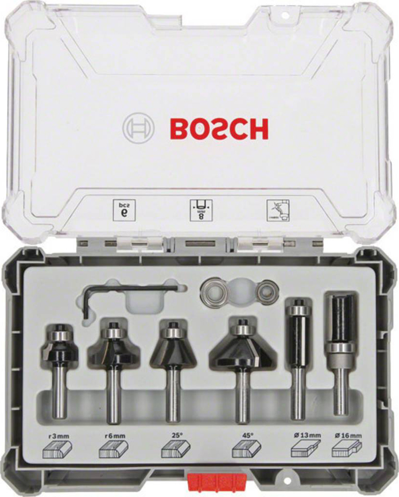 Bosch Σετ Φρέζες Καρβιδίου για Διαμόρφωση Αυλακώσεων σε Ξύλο 8mm 6τμχ - Image 3
