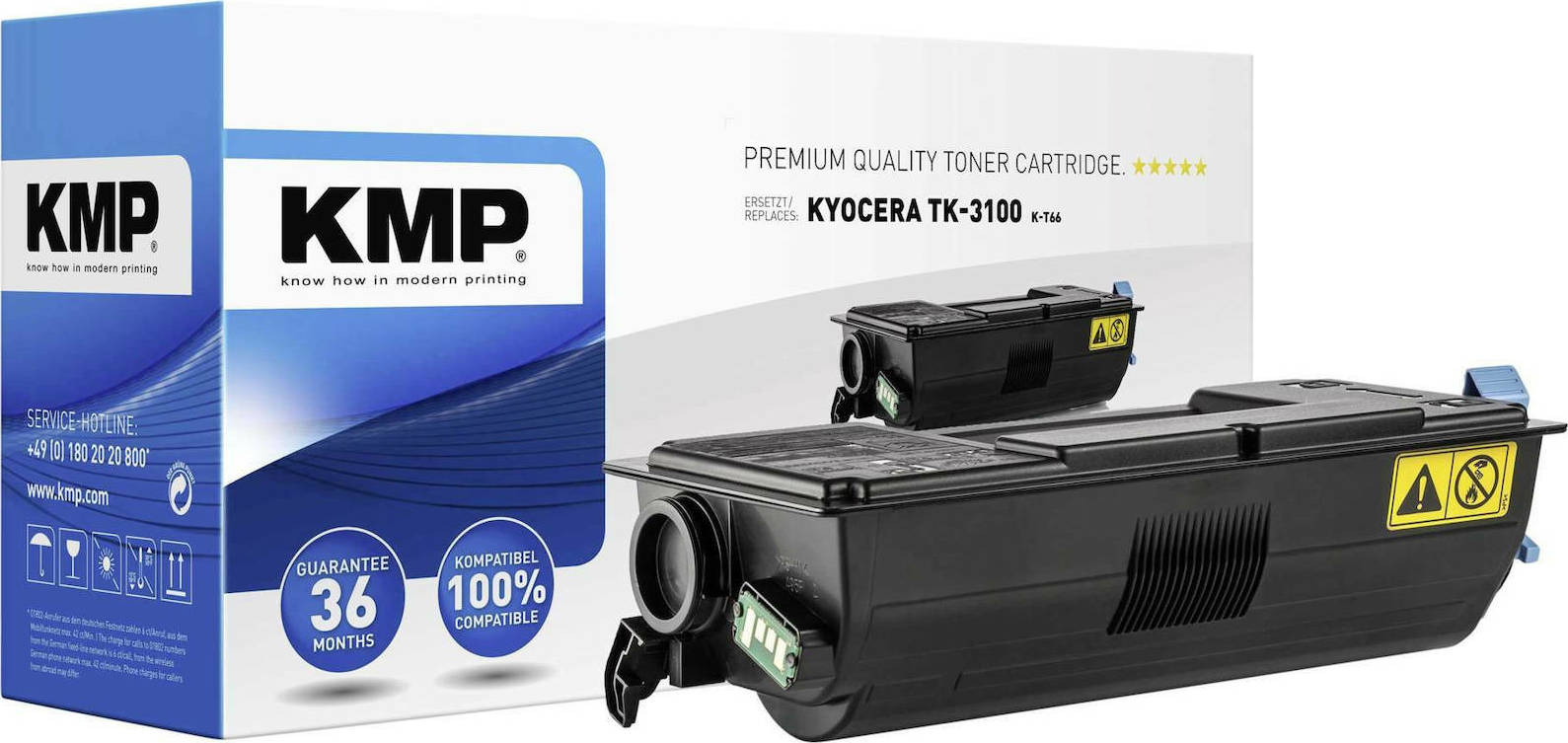 KMP K-T66T Συμβατό Toner για Laser Εκτυπωτή Kyocera TK-3100K 16500 Σελίδων Μαύρο