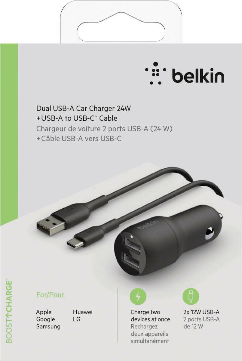 Belkin Φορτιστής Αυτοκινήτου με Θύρες 2xUSB-A και Καλώδιο Type-C - Image 2