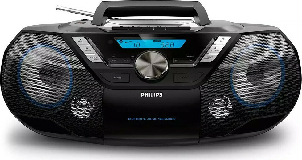 Philips Φορητό Ηχοσύστημα AZB798T με Bluetooth / CD / USB / Ραδιόφωνο σε Μαύρο Χρώμα