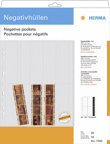 Herma Negative pockets PP clear 25 Sheets/4-Strips
