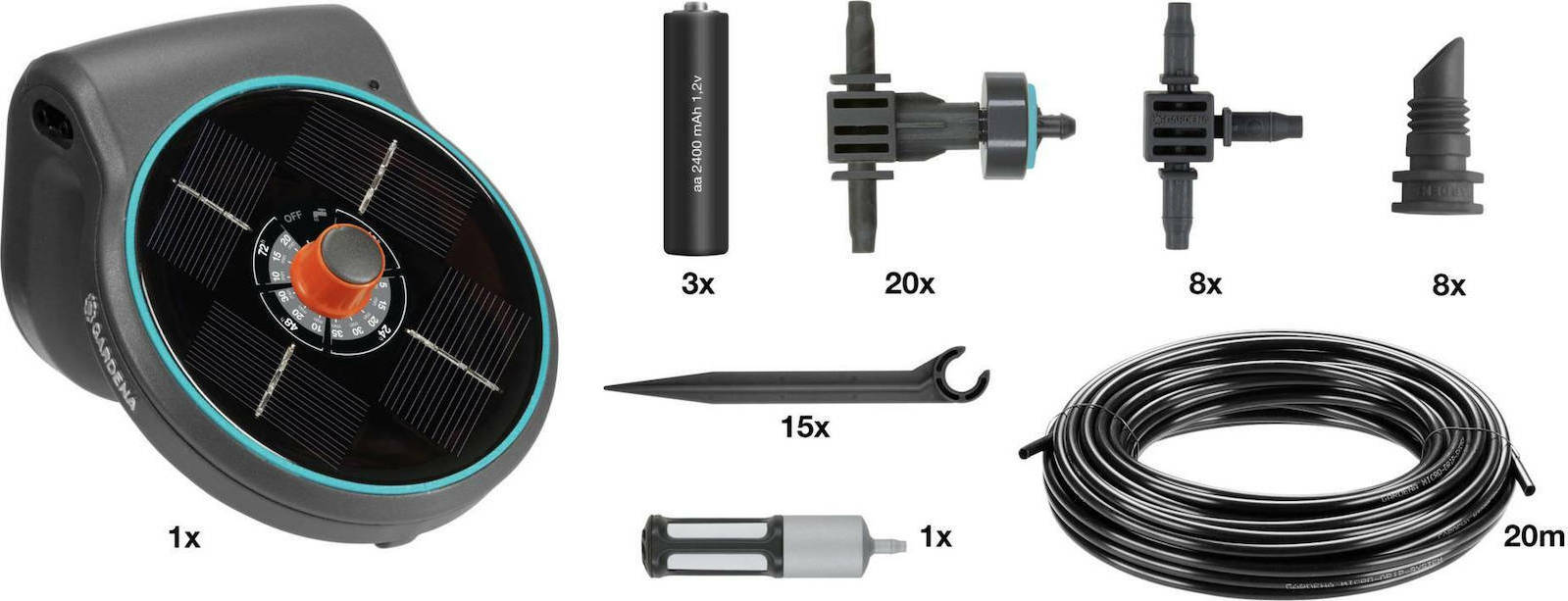 Gardena Solar Aquabloom Set Σύστημα Αυτοποτισμού Σταγόνας με Προγραμματιστή 500ml 1τμχ