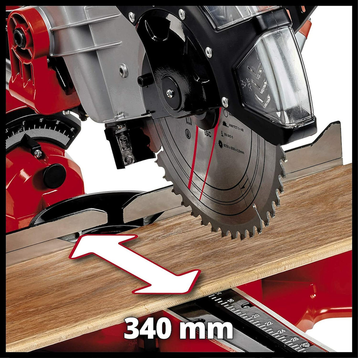 Einhell TC-SM 2534/1 Dual Φαλτσοπρίονο Ρεύματος Συρόμενο με Ισχύ 2350W, Οδηγό Laser, Δίσκο Κοπής Διαμέτρου 250mm & Ταχύτητα Κοπής 4000rpm - Image 3
