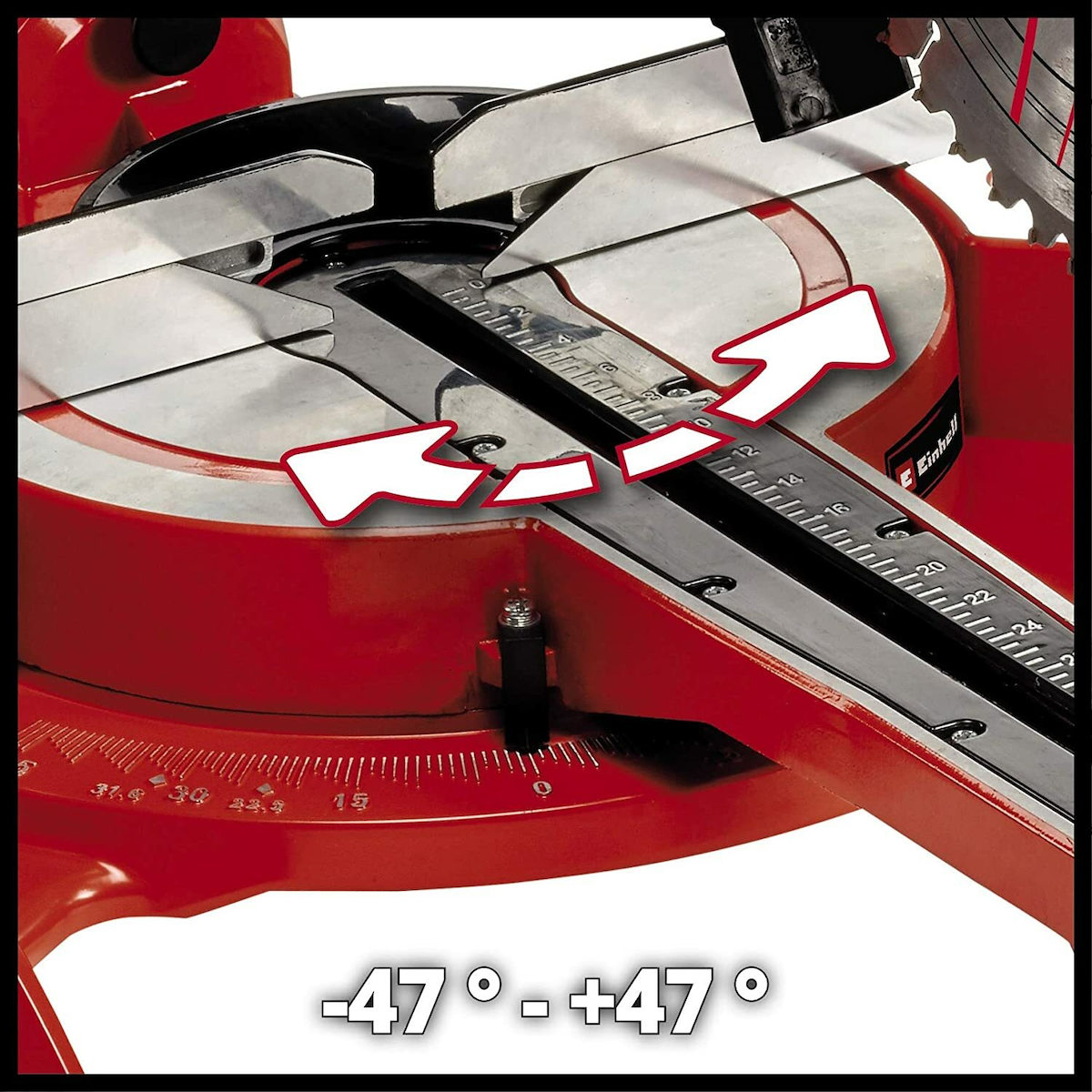 Einhell TC-SM 2534/1 Dual Φαλτσοπρίονο Ρεύματος Συρόμενο με Ισχύ 2350W, Οδηγό Laser, Δίσκο Κοπής Διαμέτρου 250mm & Ταχύτητα Κοπής 4000rpm - Image 4