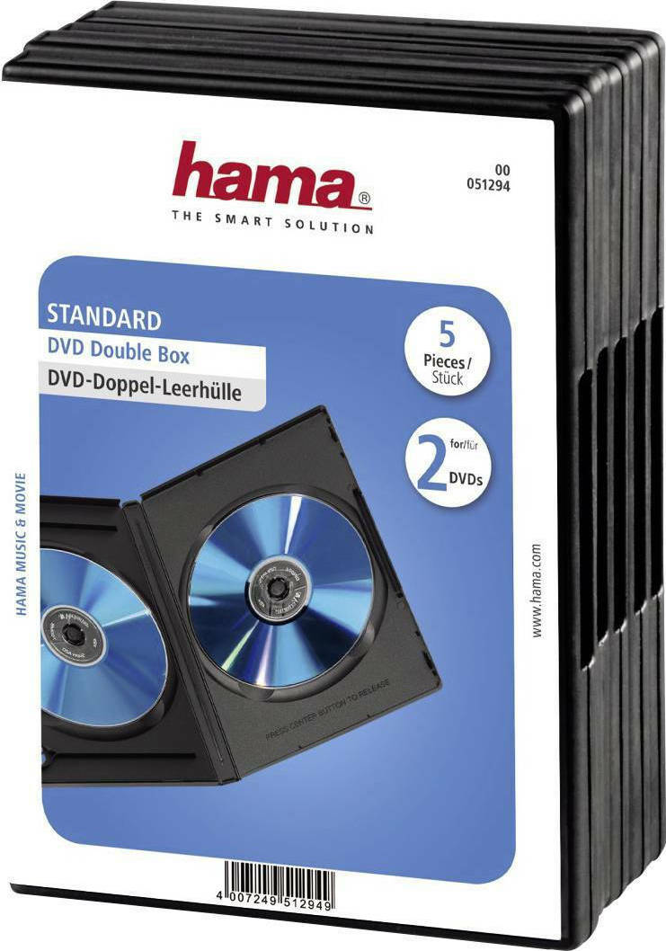 HAMA DVD Box για 2 Δίσκους σε Μαύρο Χρώμα 5τμχ