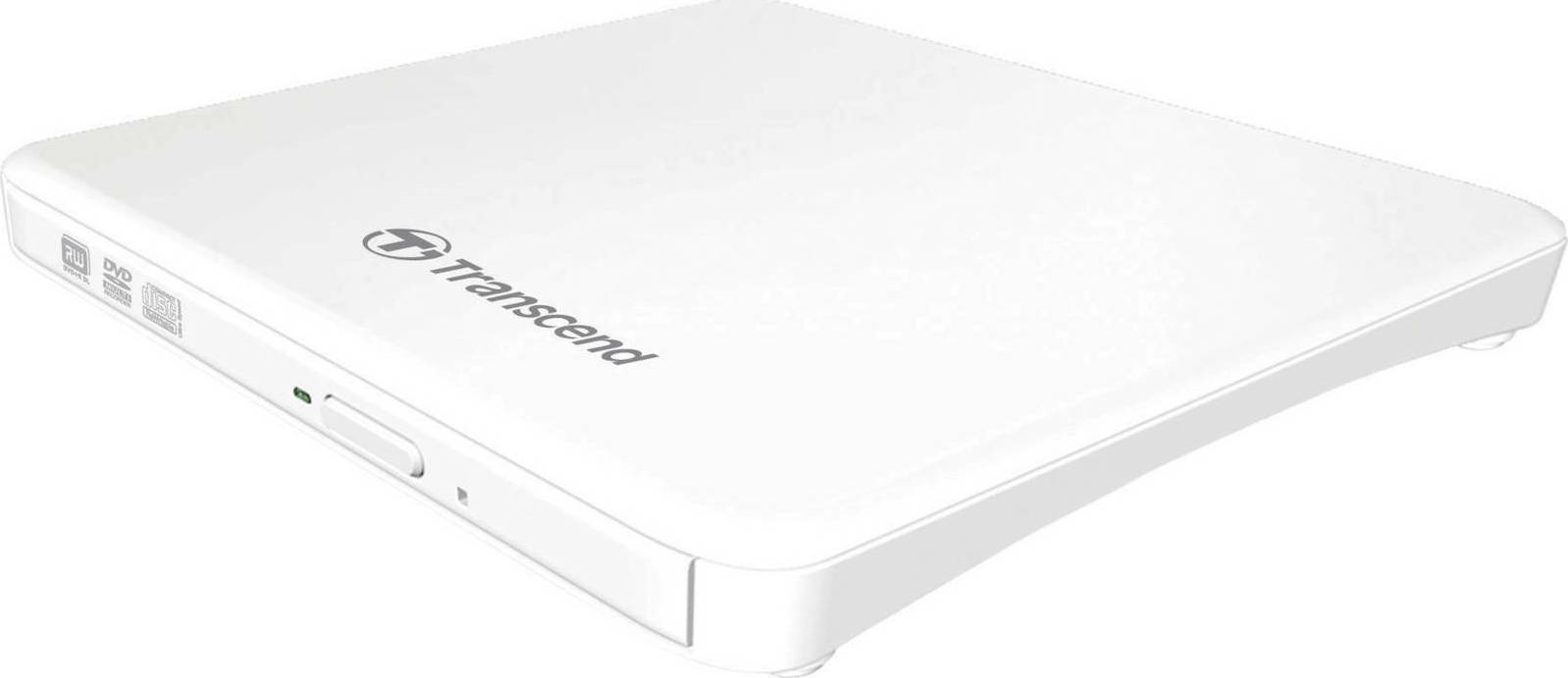 Transcend Εξωτερικός Οδηγός Εγγραφής/Ανάγνωσης CD/DVD για Desktop / Laptop Λευκό TS8XDVDS-W