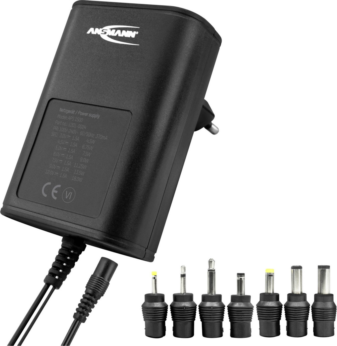 Ansmann Universal Τροφοδοτικό 18W με σετ βυσμάτων (1201-0024)
