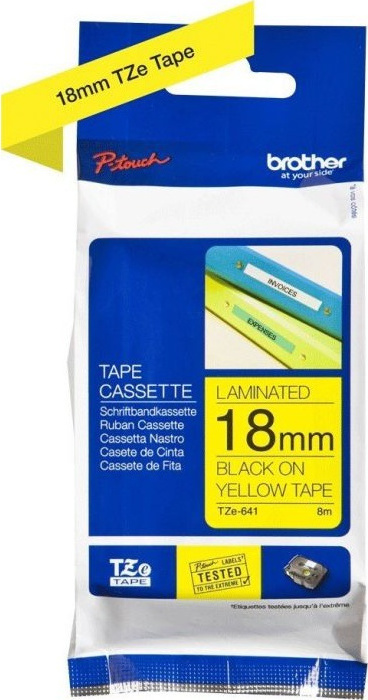 Brother Ταινία Ετικετογράφου 8m x 18mm σε Κίτρινο Χρώμα - Image 2