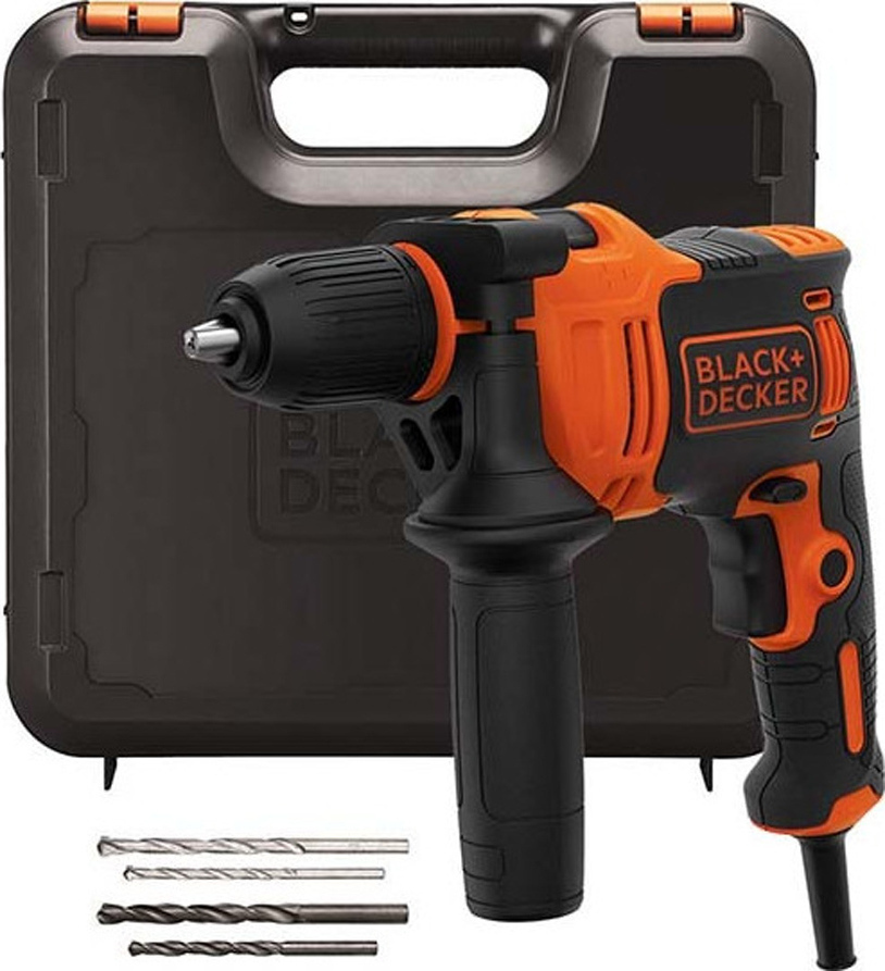 Black & Decker Κρουστικό Δράπανο 710W με Θήκη και με 2x Τρυπάνια 6mm & 2x Τρυπάνια 8mm