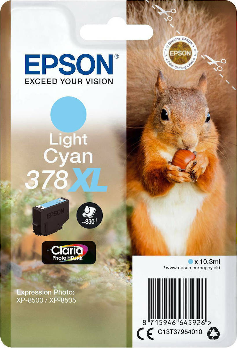 Epson 378XL Γνήσιο Μελάνι Εκτυπωτή InkJet Ανοιχτό Κυανό (C13T37954010)