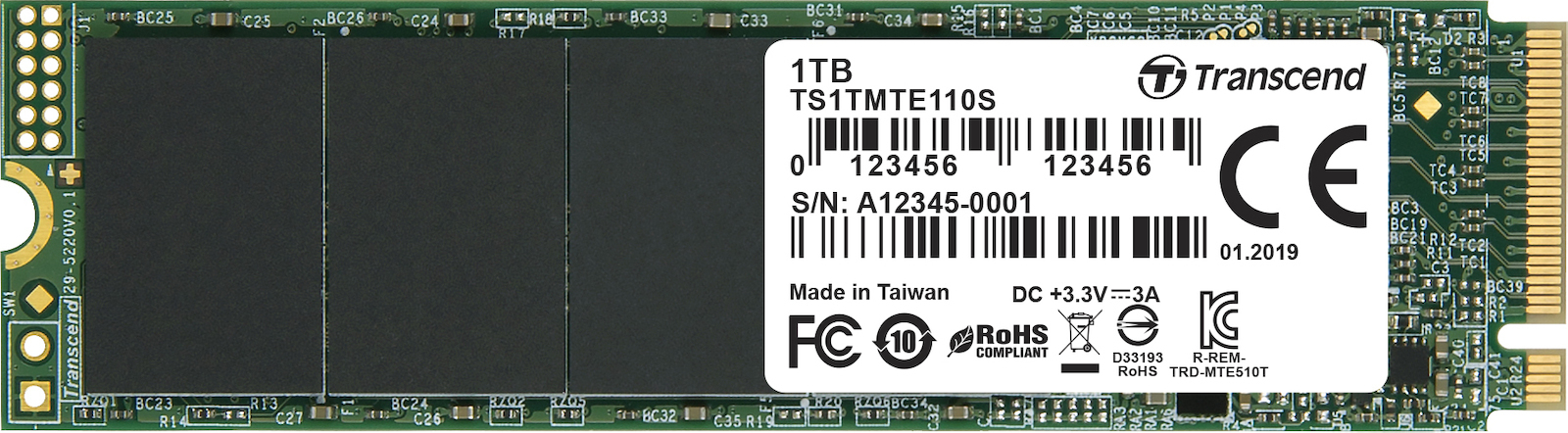 Transcend 110S SSD 1TB M.2 NVMe PCI Express 3.0 TS1TMTE110S - Image 4
