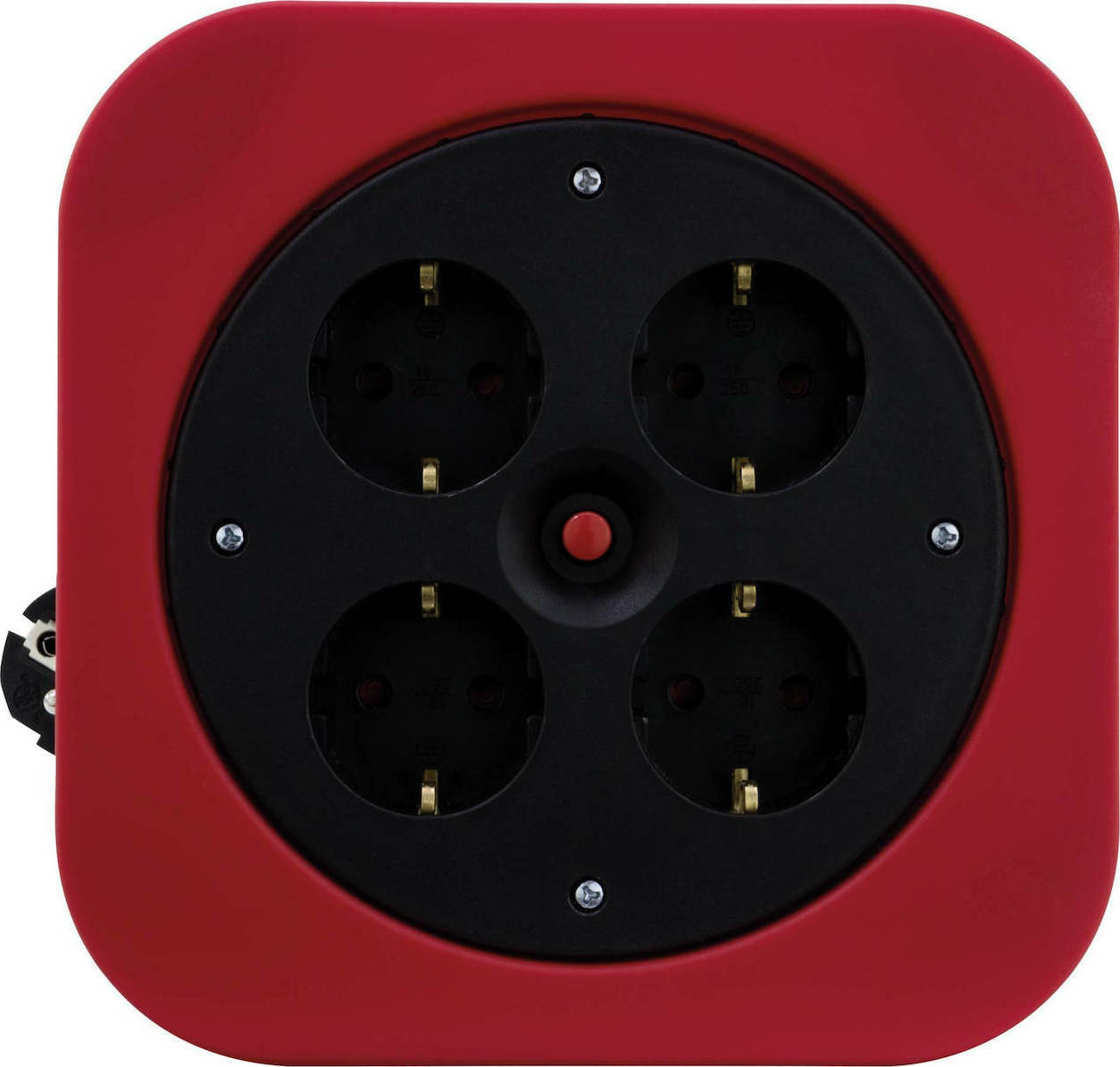 REV Cable Box S S-Box Red Μπαλαντέζα Καρούλι 4 Θέσεων με Καλώδιο 10m Κόκκινη