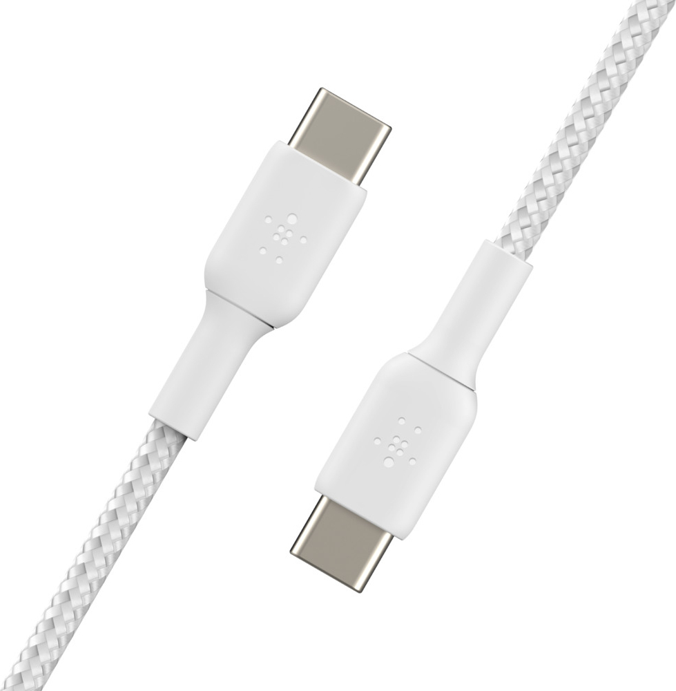 Belkin Braided USB 2.0 Cable USB-C male - USB-C 60W Λευκό 1m (CAB004bt1MWH) - Image 3