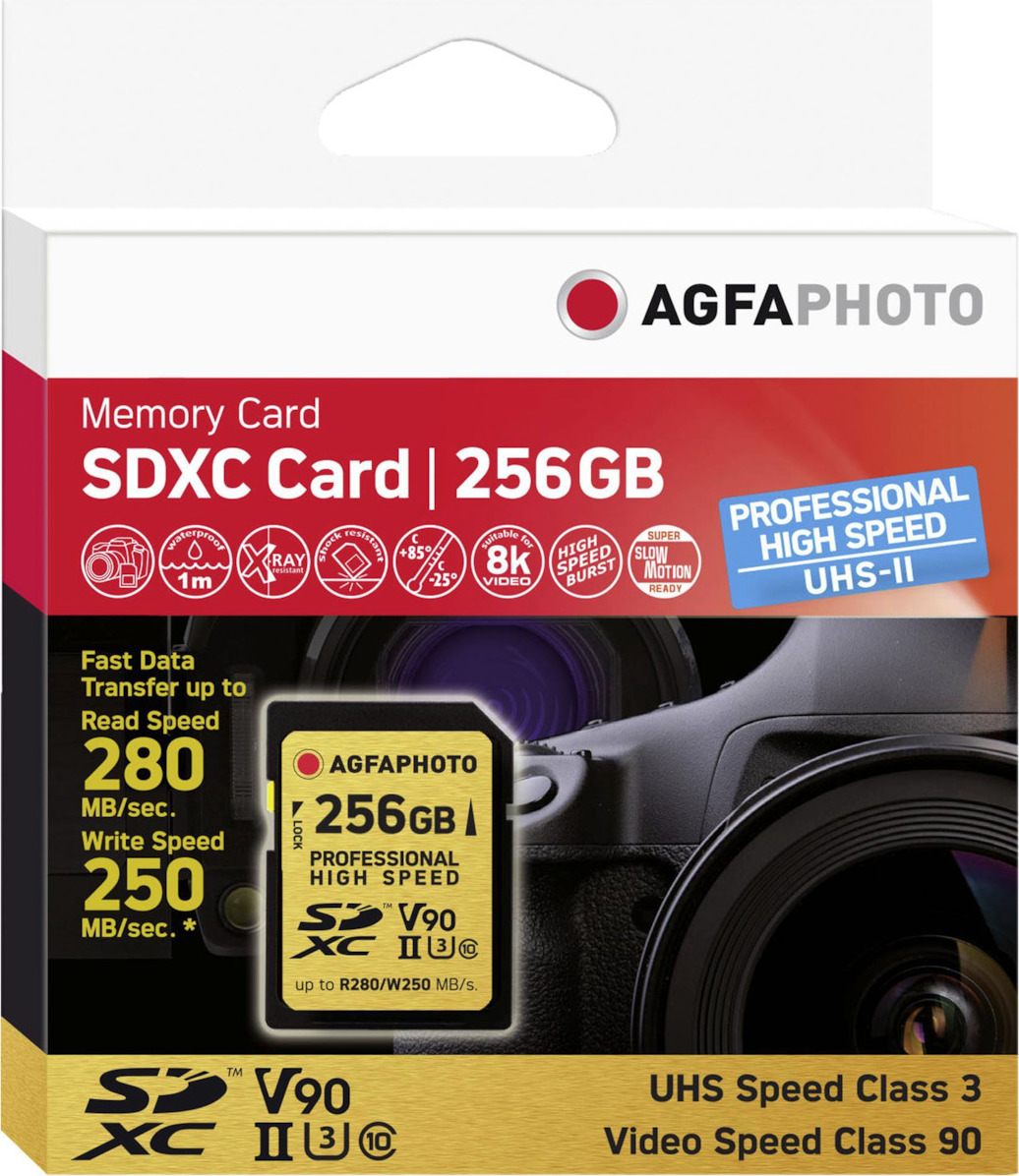 AgfaPhoto Professional SDXC 256GB Class 10 U3 V90 UHS-II