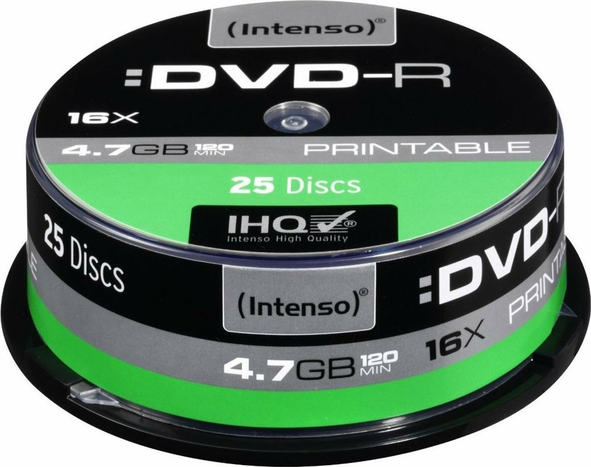 Intenso Εγγράψιμα DVD-R 16x Printable 4.7GB Cake Box 25τμχ
