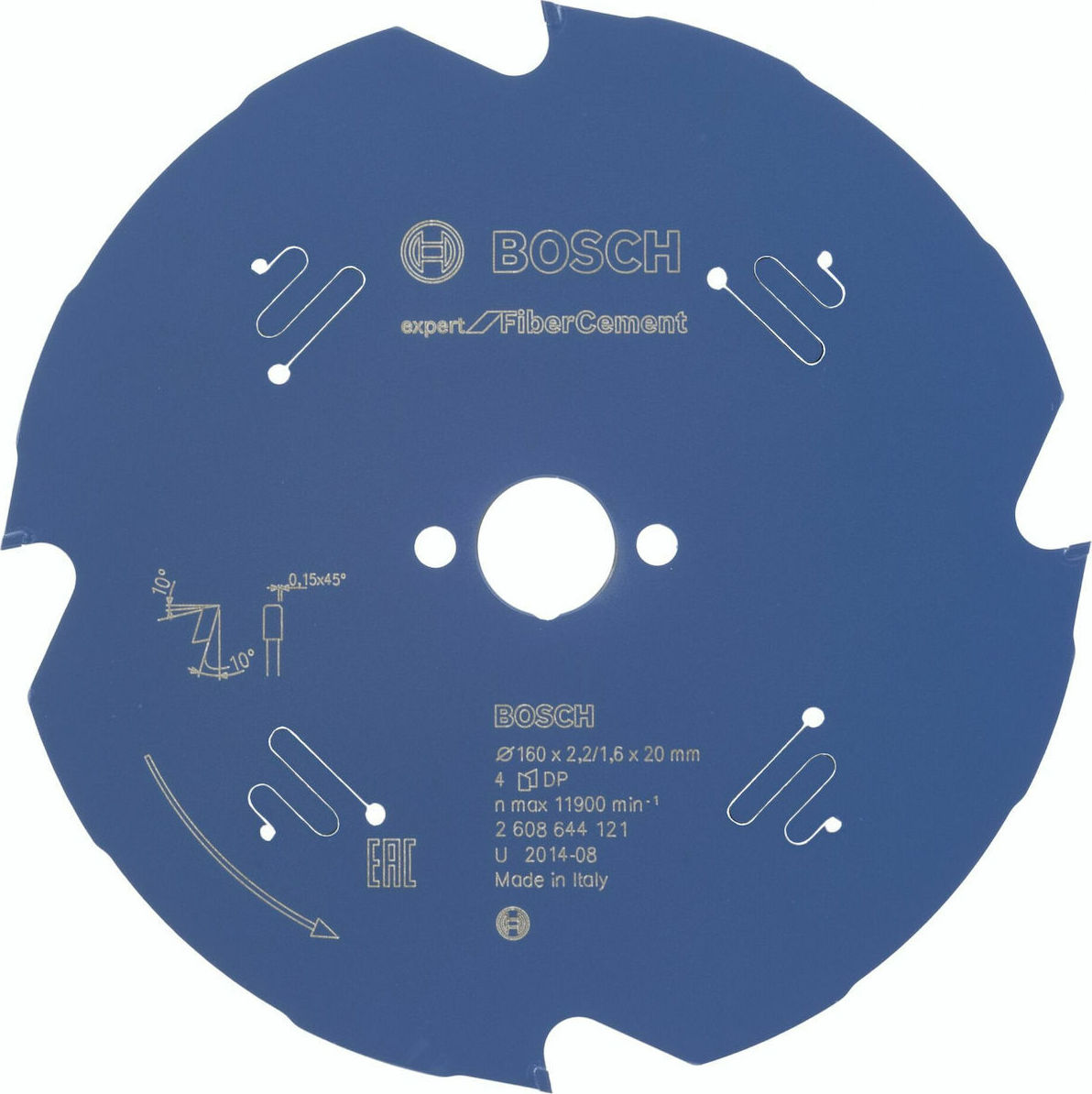 Bosch Πριονόδισκος Expert for Fiber Cement 160mm Δίσκος Κοπής Δομικών Υλικών 160mm 2608644121