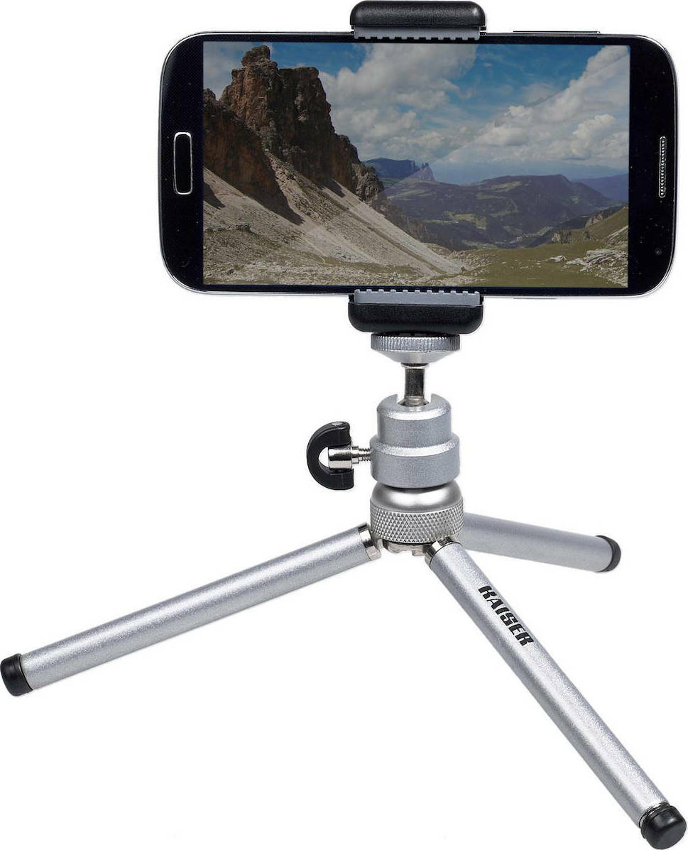 Kaiser Smartphone Stand Τρίποδο Κινητού Ασημί - Image 4