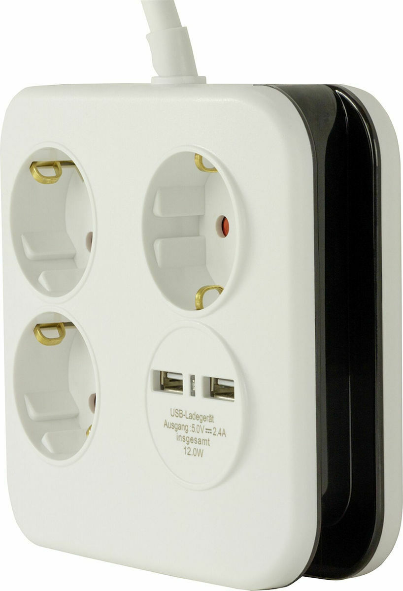 REV Πολύπριζο 3 Θέσεων με 2 USB-A, USB-C και Καλώδιο 1.4m - Image 3
