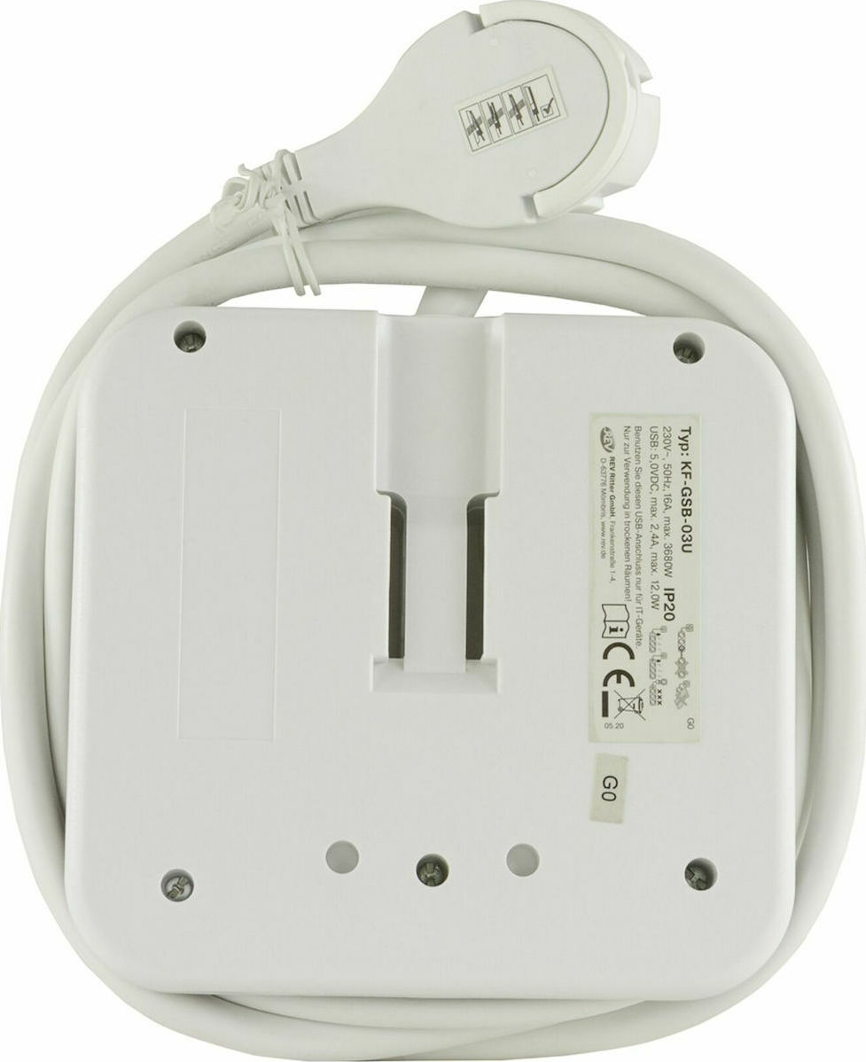 REV Πολύπριζο 3 Θέσεων με 2 USB-A, USB-C και Καλώδιο 1.4m - Image 2