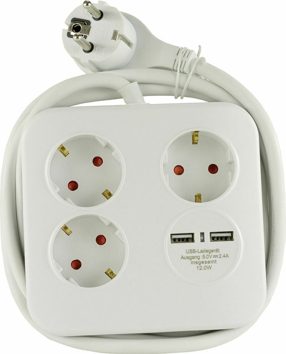 REV Πολύπριζο 3 Θέσεων με 2 USB-A, USB-C και Καλώδιο 1.4m - Image 4
