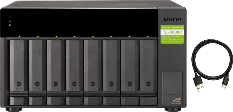 QNap TL-D800C (USB) Θήκη για 8 Σκληρούς Δίσκους 3.5" SATA III με σύνδεση Type-C - Image 2