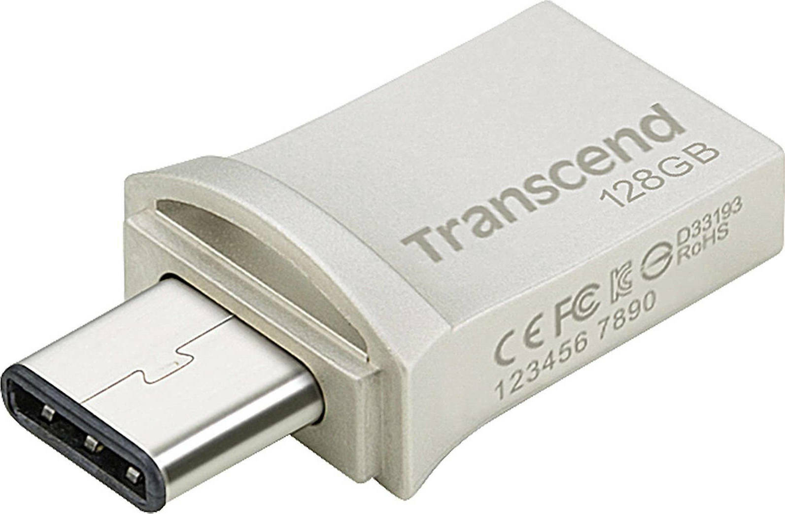 Transcend JetFlash 890 128GB USB 3.1 Stick με σύνδεση USB-A & USB-C Ασημί - Image 3