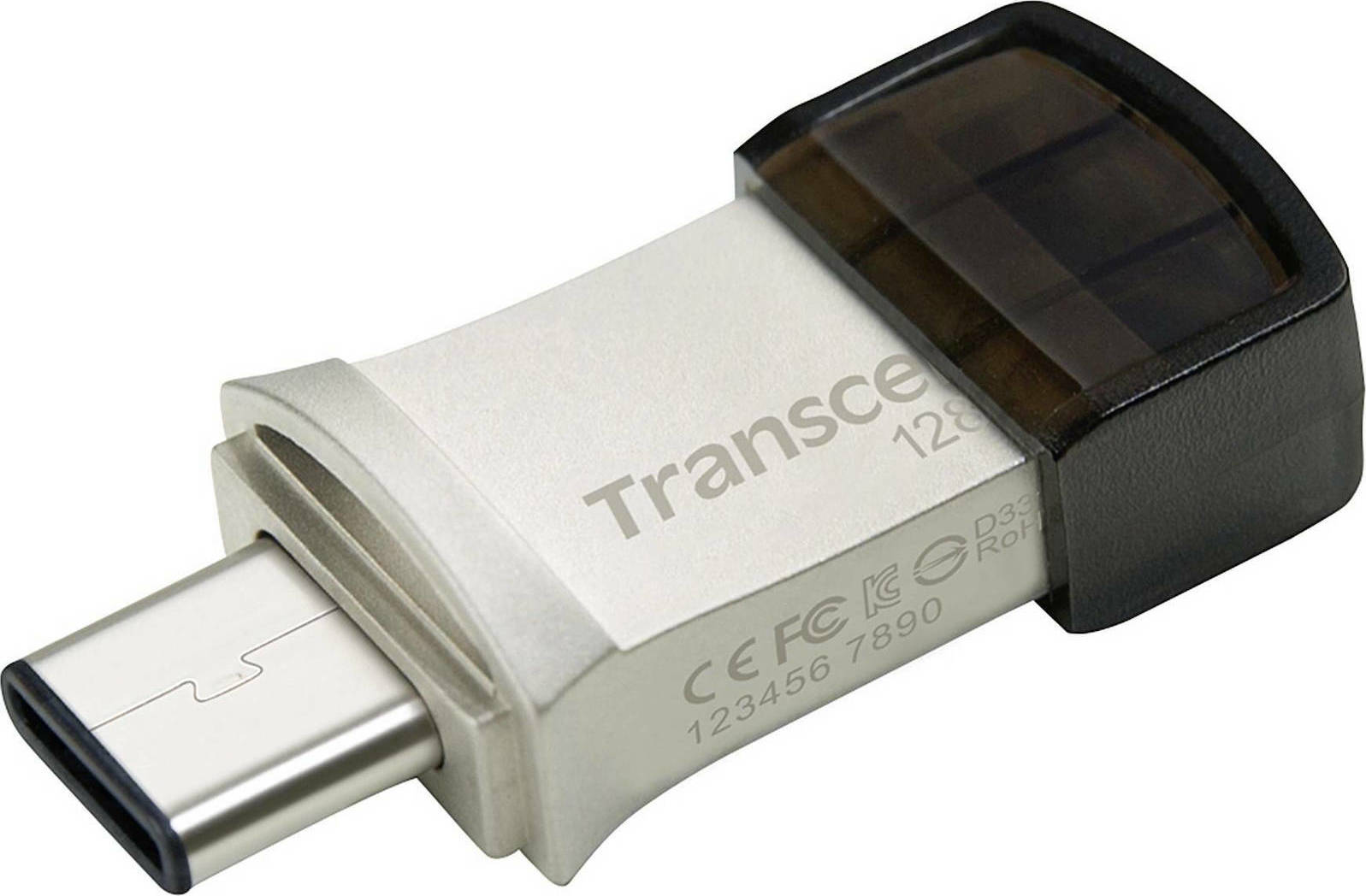 Transcend JetFlash 890 128GB USB 3.1 Stick με σύνδεση USB-A & USB-C Ασημί