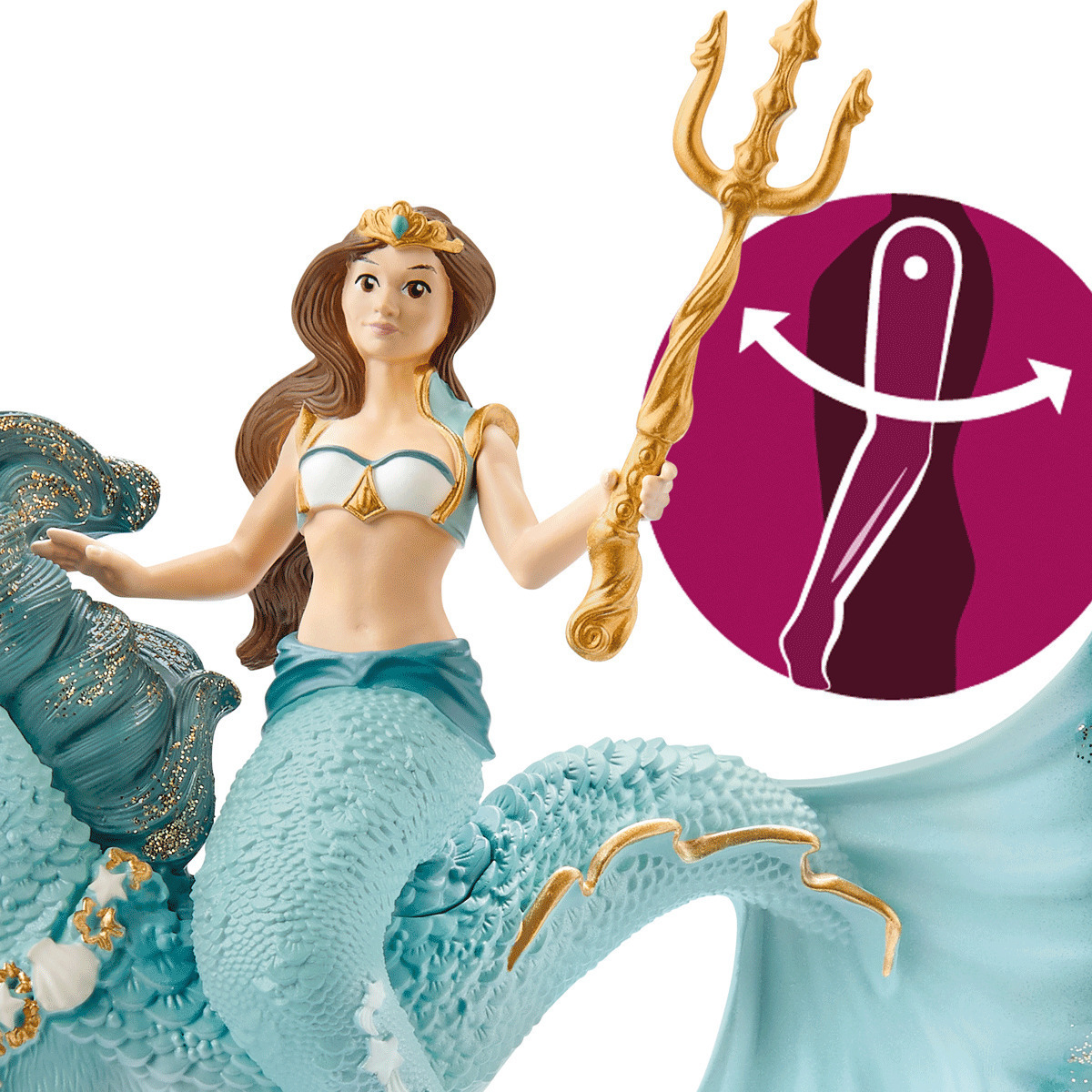 Schleich-S Mermaid Eyela On Underwater Horse - Image 2