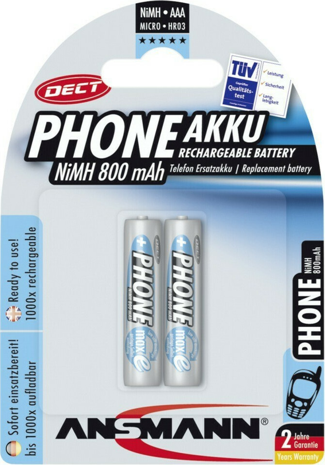 Ansmann AAA 800mAh 1.2V 2τμχ