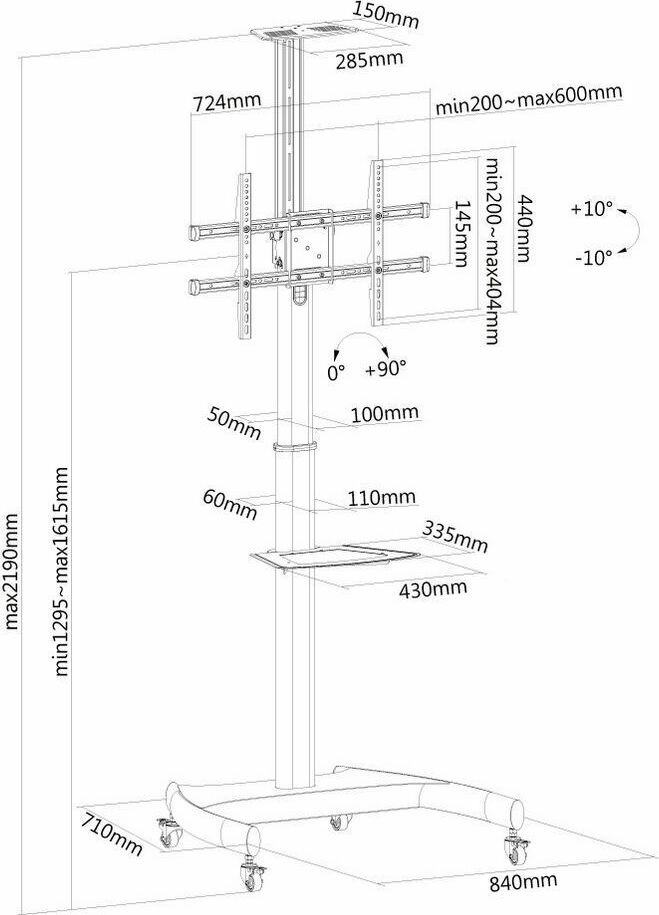 Neomounts PLASMA-M1900E Βάση Τηλεόρασης Δαπέδου έως 70" και 50kg - Image 3