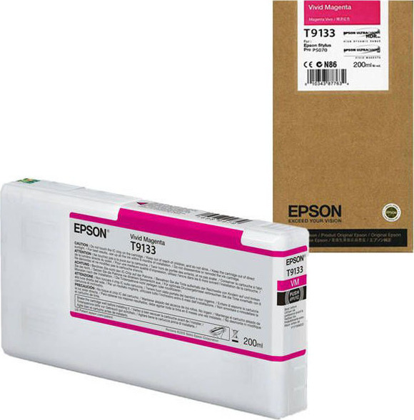 Epson T9133 Vivid Magenta Γνήσιο Μελάνι Εκτυπωτή InkJet Ματζέντα (C13T913300) - Image 2
