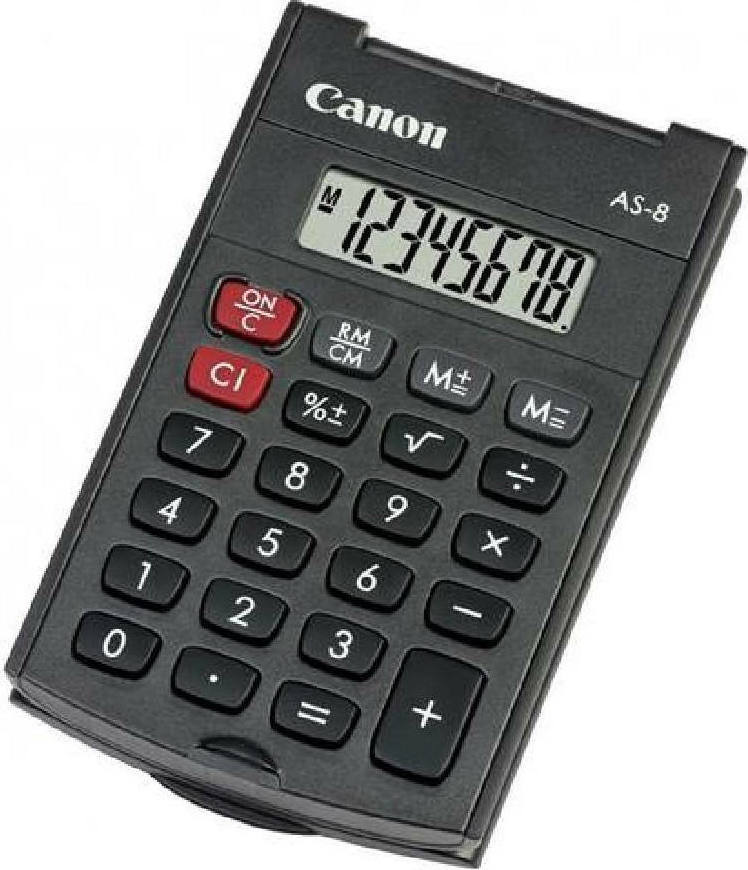 Canon AS-8 Αριθμομηχανή Τσέπης 8 Ψηφίων σε Μαύρο Χρώμα - Image 2