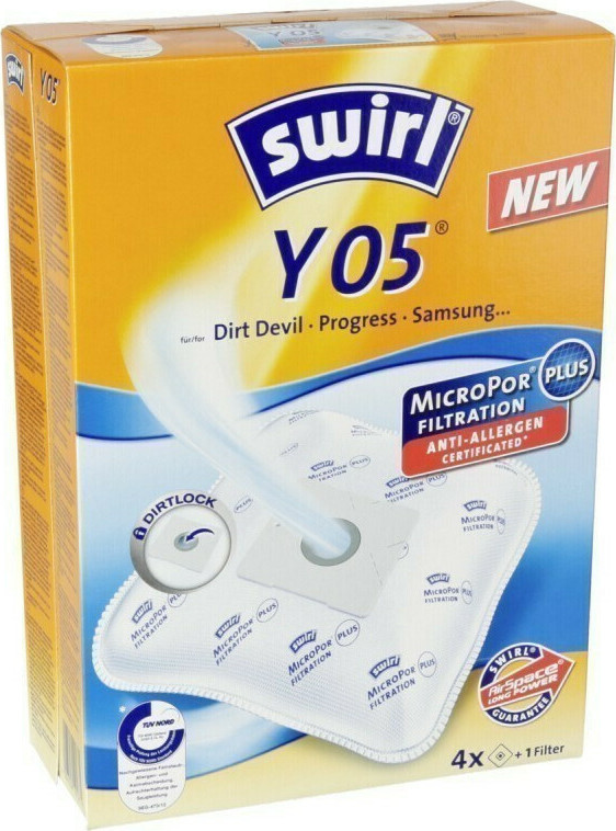Swirl Y05 Σακούλες Σκούπας 4τμχ Συμβατή με Σκούπα Dirt Devil / Samsung - Image 2