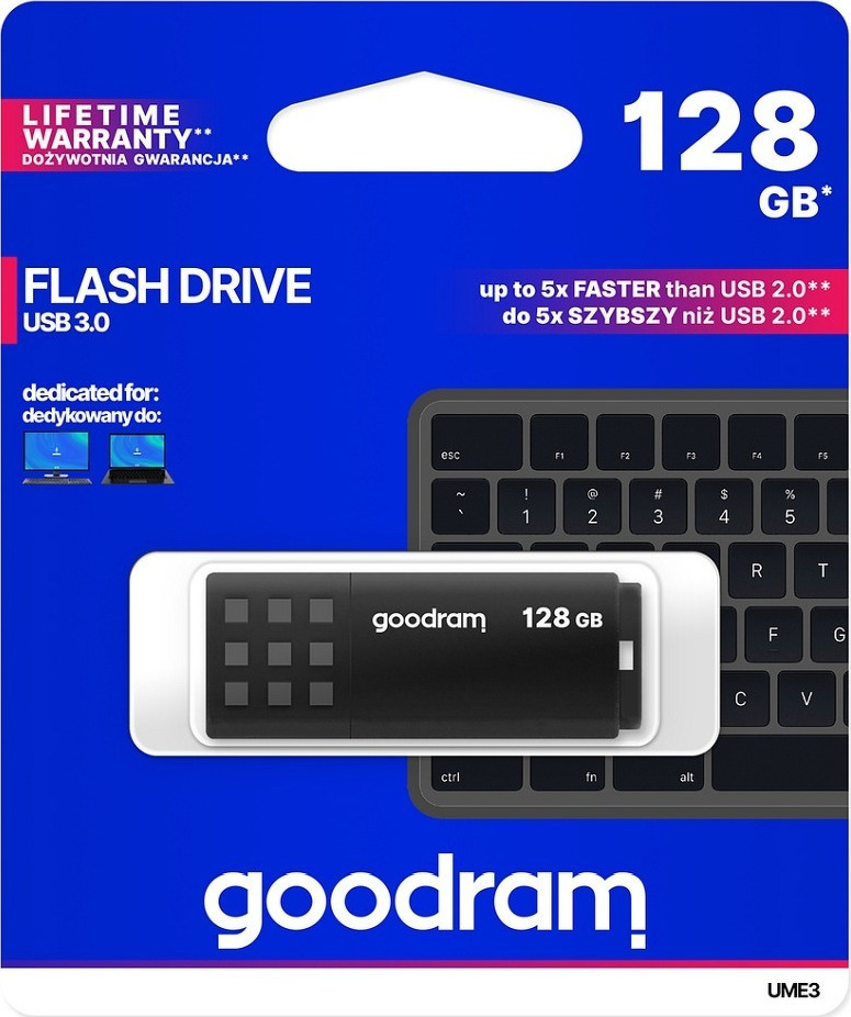 GoodRAM UME3 128GB USB 3.0 Stick Μαύρο - Image 2