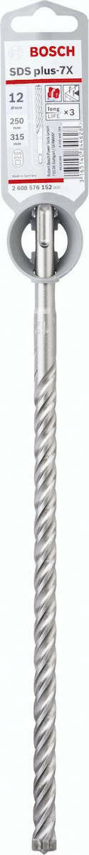 Bosch Τρυπάνι με SDS Plus Στέλεχος για Δομικά Υλικά 12x250mm - Image 2