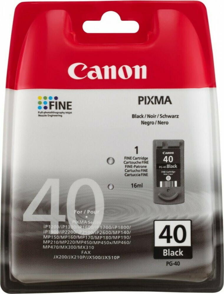 Canon PG-40 Γνήσιο Μελάνι Εκτυπωτή InkJet Μαύρο (0615B001)