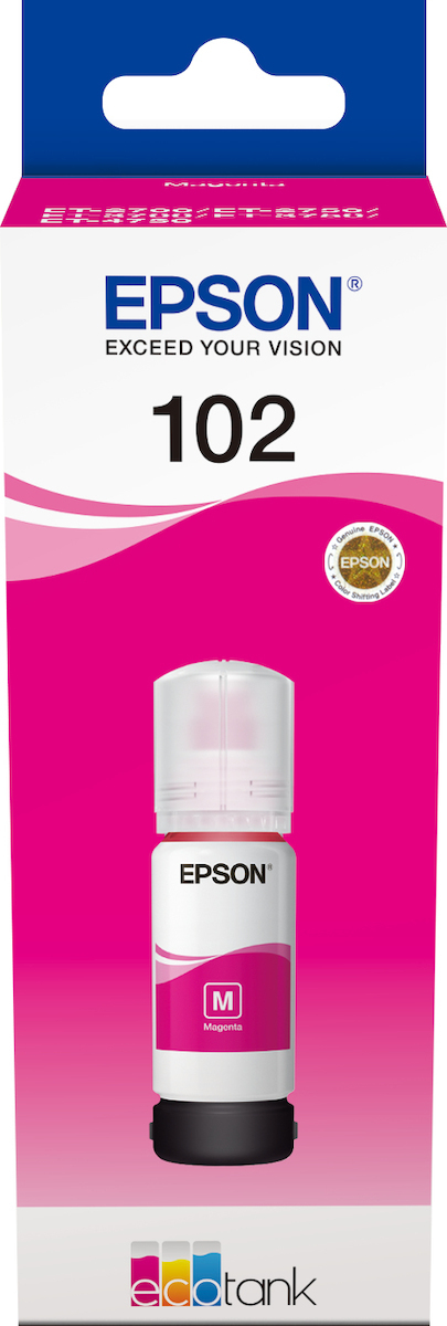 Epson 102 Γνήσιο Μελάνι Εκτυπωτή InkJet Ματζέντα (C13T03R340)
