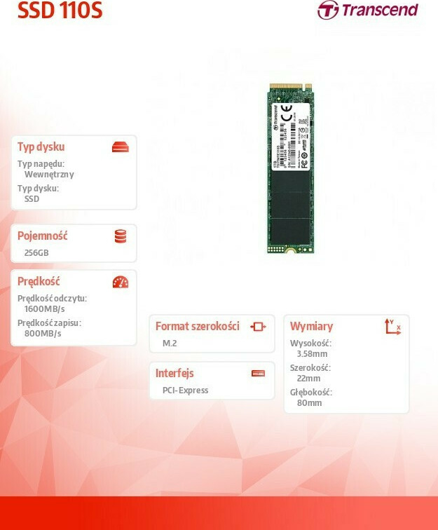 Transcend 110S SSD 256GB M.2 NVMe PCI Express 3.0 TS256GMTE110S - Image 5