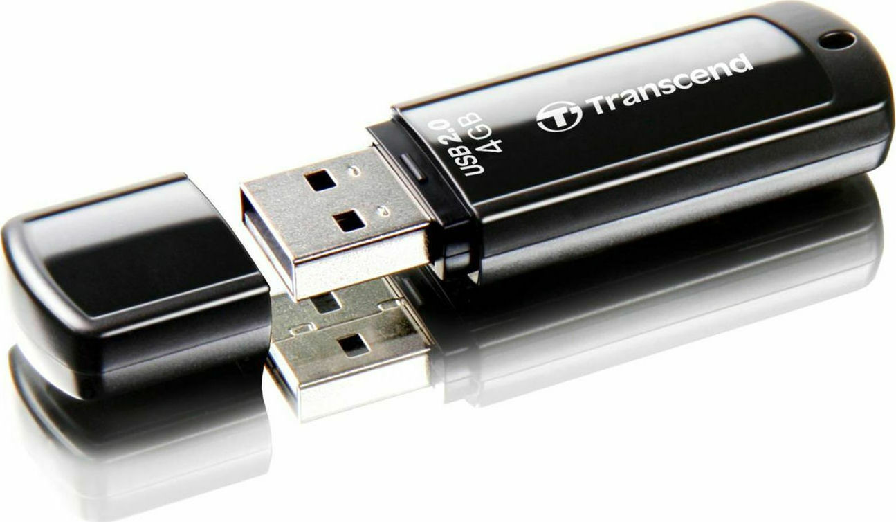 Transcend JetFlash 350 4GB USB 2.0 Stick Μαύρο - Image 4